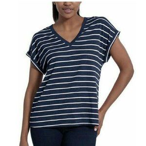 NWT Jessica Simpson Women's V-Neck Cap Sleeve Knit Top Indigo Size XL $50 VV019